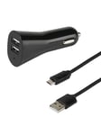 Vivanco Bil oplader 2.4A + Micro USB-kabel sort