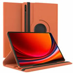 360° roterbar deksel Samsung Galaxy Tab S9 Plus 12.4 - Oransje