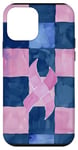 Coque pour iPhone 12 mini Bleu aquarelle à carreaux Survivor du cancer du sein nouveautés