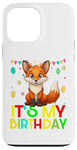 Coque pour iPhone 13 Pro Max It's my birthday a fox stamping party for girls