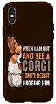 Coque pour iPhone X/XS Adorable citation galloise pour les amoureux des chiens Corgi