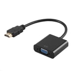 Black Adaptateur numérique analogique compatible HDMI mâle vers noteale, convertisseur de câble VGA pour PC, ordinateur portable, tablette, HD 1080P ""Nipseyteko