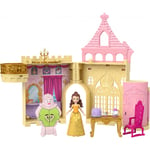 Princesses Disney Coffret Le Château de Belle Histoires à Empiler, maison de poupée avec mini-poupée et 8 éléments de jeu, Jouet Enfant, Dès 3 ans,