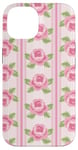 Coque pour iPhone 14 Rose délicat motif floral rose esthétique girly