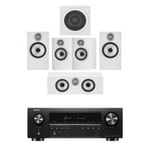 Denon AVRS670H 5.2 Ch 8K AV Receiver with Bowers and Wilkins 606 and 607 S3 5.1 Surround Sound Speaker Package White