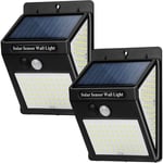 Lampe solaire extérieure à détecteur de mouvement, 3 modes, étanche Ip65, [2 packs 144 leds] sans fil