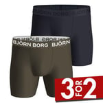 Björn Borg 2P Performance Boxer 1727 Militærgrønn polyester X-Large Herre