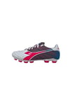 Diadora Men's Brasil Elite Veloce Gr LPU Soccer Shoe, Wht Pink Fluo Blue Fluo, 9 UK