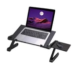 Extra Wide Adjustable Laptop Stand Desk Table with Dual Cooling Fans & Mouse Pad for 17 Inch Notebook, Portable Ergonomic Lap Desk for Working, Reading, Writing, Drawing, Gaming in Bed Sofa Office