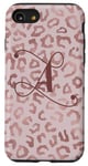 Coque pour iPhone SE (2020) / 7 / 8 Letter A Initial Leopard Rose Pink Cheetah Monogram