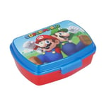 My sweety pop - Boîte à goûter - Lunch box - Pour enfant - Crèche - Maternelle - Ecole - Vacances - Repas - 17 cm - Idée Cadeau - Super Mario - Bleu/Rouge - pour garcon