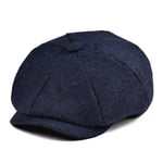 (54cm Navy) Villainen Tweed Kid Newsboy Cap Poika Tyttö Kalanruoto Lapsi Litteä Lippalakki Pienikokoinen Vauva Taapero Nuorten Baretti Hattu Boina 001