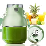 Blender & Smoothie Maker, Portable Juice Blenders for Kitchen and Shakes & Smoothies, 10-Point Stainless Steel Blades with USB Rechargeable, Blend Active with Straw, Large Capacity - Green