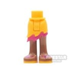 LEGO Elves Mini Figure Legs - Orange Skirt and Magenta Flame Sandals