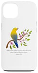 Coque pour iPhone 13 Romans 8:28 All Things Verse de la Bible avec motif fleur et oiseau