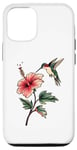 Coque pour iPhone 14 Colibri oiseau floral hibiscus fleur fille plante maman