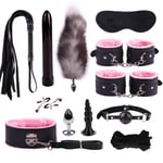 LBBDrrAL Binding 12 Piece set Police toys, police handcuffs and whistle police costumes for kids and boys party like costume props Children playing with toy handcuffs (Color : Pink)