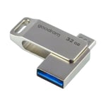 32GB muistitikku USB 3.2 ja USB-C OTG, hopea