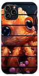 Coque pour iPhone 11 Pro Rétro coucher de soleil mignon orange bébé pieuvre, tentacles, art anime