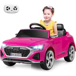 Costway - 12V Voiture Électrique Enfant avec Télécommande & Volant, Véhicule Électrique à 4 Pneus avec Lumières led & Musique & Klaxon, Démarrage