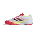 adidas Mixte F50 League Football Boots Turf Chaussures, Cloud White/Core Black/Solar Yellow, 39 1/3 EU