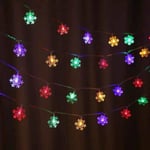 Creative Snowflake Led String Lights, Christmas Tree Lights Colorful 5 meters 50 lights