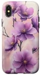 Coque pour iPhone X/XS Fleur De Cerisier Japonais Fleur Pourpre