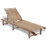 Chaise longue en bambou - Naturel - 200 x 65 cm