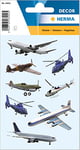 HERMA 3442 Lot de 24 Autocollants Avion Petit Grand Format avec Motif hélicoptère pour Album Photo, Journal Intime, Album de poésie, Scrapbooking, décoration d'anniversaire, Lettres, Bricolage