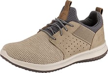 Skechers Men's Delson Camben Trainers, Taupe Mesh W Synthetic, 11 UK