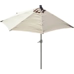 Mendler - Demi-parasol aluminium Parla pour balcon ou terrasse, ip 50+, 285cm - crème sans pied