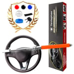 Tevlaphee Steering Wheel Lock, Steering Lock, Car Steering Wheel Lock, Vehicle Anti-Theft Lock, Adjustable, Universal Fit, Heavy Duty（Orange）