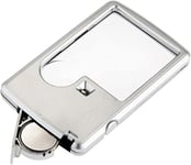 Mini Loupe Carrée avec éclairage LED Et étui en Cuir pour Collectionneurs De Pièces De Monnaie UC49.[S1311]