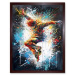 Before the Land Parkour Jump Paint Splat Portrait Art Print Framed Poster Wall Decor 12x16 inch