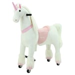 Sweety Toys Peluche 7264 - Grande Licorne sur roulettes - pour 4 à 9 Ans - Blanc