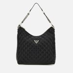 Guess Giully Diamond-Quilted Faux Leather Hobo Bag