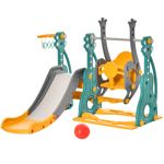 3-IN-1 Kids Swing and Slide Set with Basketball Hoop Playground Activity Center