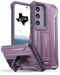 CaseBorne V Designed For Samsung Galaxy S23 5G Case (Formerly ArmadilloTek), [Ultimate Protection Tech] Full-Body Multi-Layer Rugged Kickstand Protective Case Screenless (Purple)