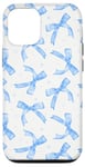 Coque pour iPhone 14 Nœud bleu clair motif étoiles Coquette Esthétique