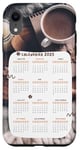 Coque pour iPhone XR Calendrier mensuel 2025 Date Nouvel An drôle femmes hommes