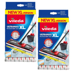 2x Vileda XL Replacement Flat Mop Pad Head Refill for Ultramax Ultramat Turbo XL
