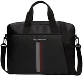 Tommy Hilfiger Men TH FOUNDATION COMPUTER BAG, Black, One Size