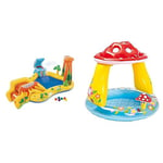 INTEX-Aire de Jeux Gonflable Jurassic & Pataugette ombrelle Champignon