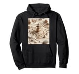 Detailed Zen Pagoda in Sand Garden Pullover Hoodie