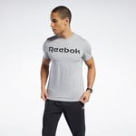 Reebok Men's Graphic Series Linear Logo T Shirt, Medium Grey Heather, S UK