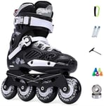 YDL Inline Skates Adults Kids Outdoor Fitness Black Roller Skates Comfortable and Breathable Roller Shoes for Outdoor Indoor (Color : Black-c, Size : 4.5UK)