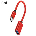 Câble adaptateur OTG USB 3.0 vers type C,connecteur pour Xiaomi,Samsung,Huawei,convertisseur de câble de données,Macbook Pro - Type Red