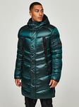 Zavetti Canada Malzini Longline Padded Jacket - Rain Forest, Dark Green, Size S, Men