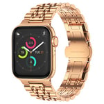 Tasikar Compatible avec Bracelet Apple Watch (Série 10)42/41/40/38mm, Bracelet de Montre de Remplacement en Acier Inoxydable, Métal Bande Compatible pour iWatch Série 10 9 8 7 6 5 4 3 2 1 SE (Or rose)