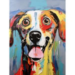 Artery8 Colourful Dog Portrait Artwork by Jason Brydson Happy Face Oil Painting Bold Bright Vibrant Extra Large XL Wall Art Poster Print